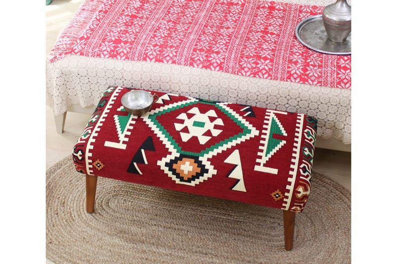 Crossett Sittpuff 91 cm - Röd/Vit - Möbler - Fåtölj & stolar - Pall & puff - Sittpuff