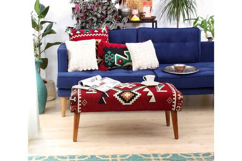 Crossett Sittpuff 91 cm - Röd/Vit - Möbler - Fåtölj & stolar - Pall & puff - Sittpuff