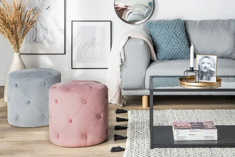 Devose Sittpuff - Rosa - Möbler - Fåtölj & stolar - Pall & puff - Sittpuff