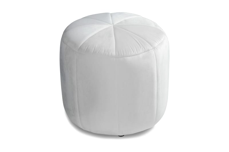 Fotpall Vera 55x40 cm Sammet - Vit - Sittpuff