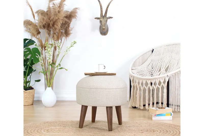 Fredericton Sittpuff 45 cm - Beige - Möbler - Fåtölj & stolar - Pall & puff - Sittpuff