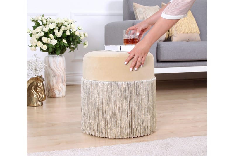 Glassboro Sittpuff 40 cm - Beige - Möbler - Fåtölj & stolar - Pall & puff - Sittpuff