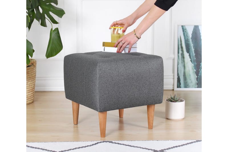 Grants Sittpuff 43 cm - Grå - Möbler - Fåtölj & stolar - Pall & puff - Sittpuff