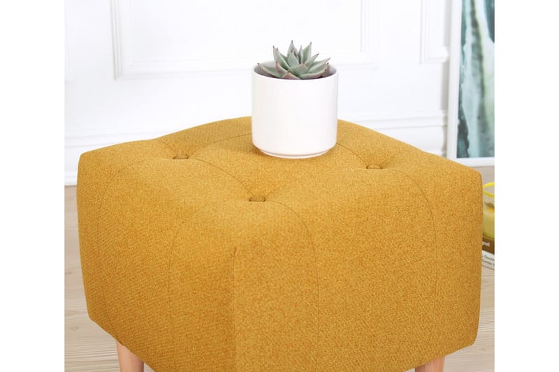Grants Sittpuff 43 cm - Gul - Möbler - Fåtölj & stolar - Pall & puff - Sittpuff