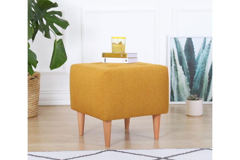 Grants Sittpuff 43 cm - Gul - Möbler - Fåtölj & stolar - Pall & puff - Sittpuff