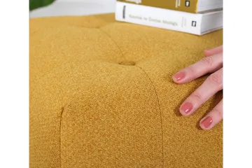 Grants Sittpuff 43 cm - Gul - Möbler - Fåtölj & stolar - Pall & puff - Sittpuff