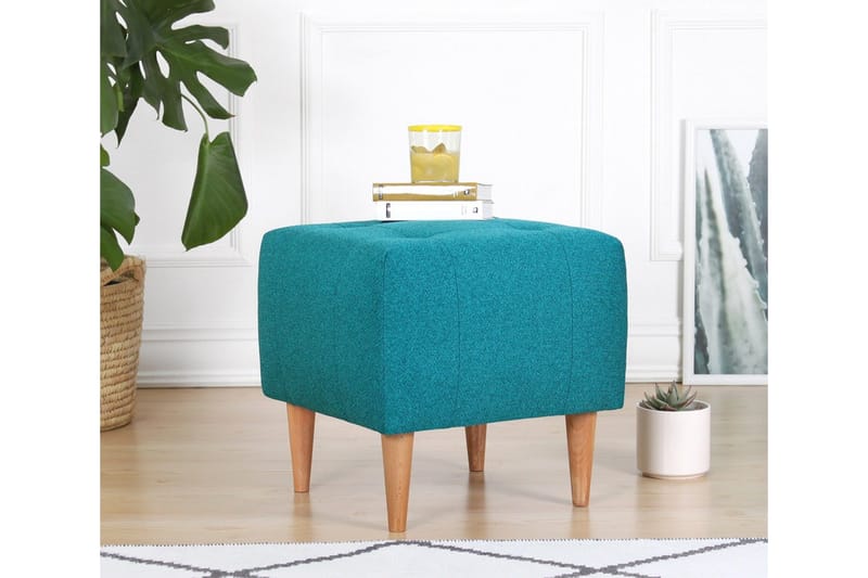 Grants Sittpuff 43 cm - Turkos - Möbler - Fåtölj & stolar - Pall & puff - Sittpuff