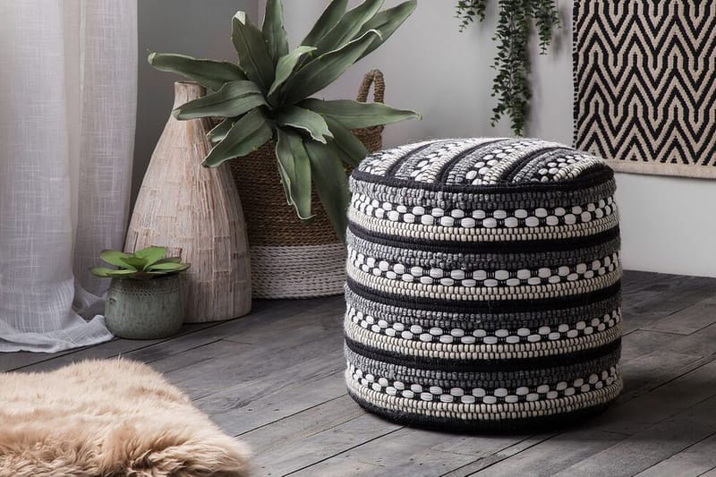 Guntur Sittpuff 41 cm - Vit - Möbler - Fåtölj & stolar - Pall & puff - Sittpuff