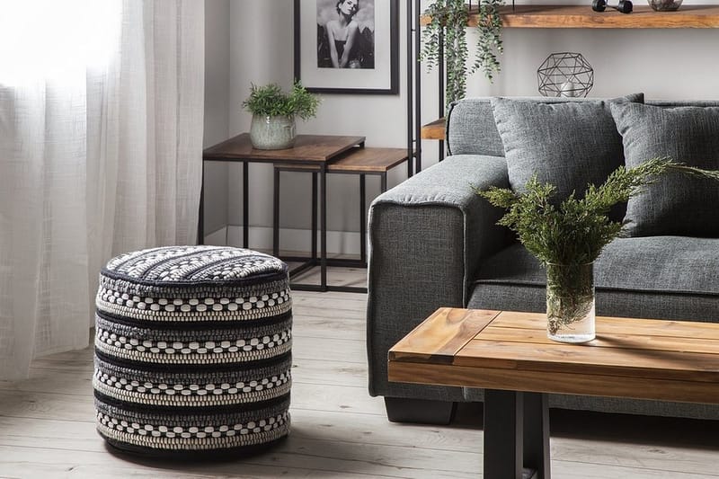 Guntur Sittpuff 41 cm - Vit - Möbler - Fåtölj & stolar - Pall & puff - Sittpuff