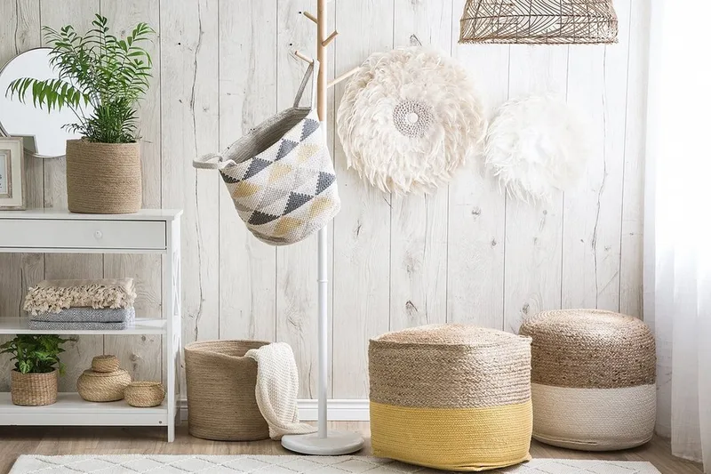 Kirama Sittpuff 44 cm - Beige - Möbler - Fåtölj & stolar - Pall & puff - Sittpuff