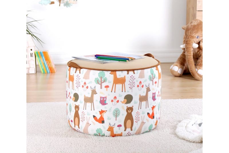 Lachine Barnsittpuff - Beige/Vit - Möbler - Fåtölj & stolar - Pall & puff - Sittpuff