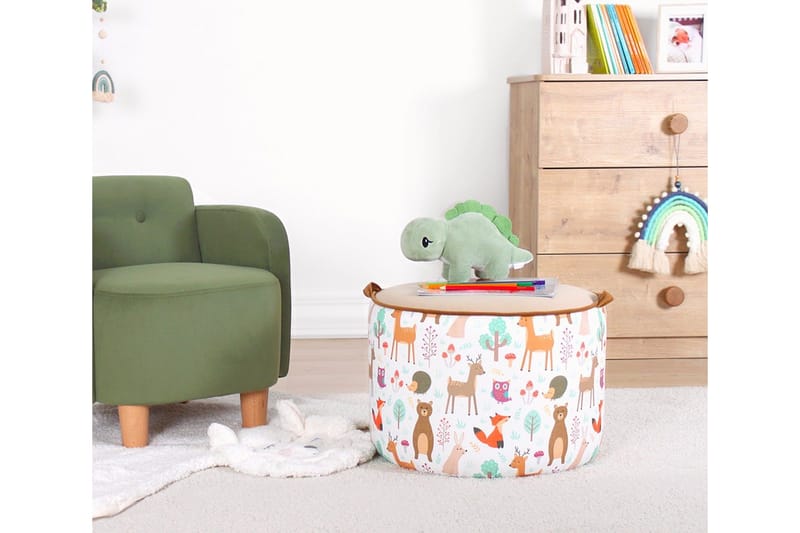 Lachine Barnsittpuff - Beige/Vit - Möbler - Fåtölj & stolar - Pall & puff - Sittpuff