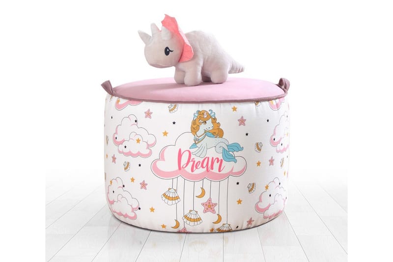 Lachine Barnsittpuff - Rosa/Vit - Möbler - Fåtölj & stolar - Pall & puff - Sittpuff