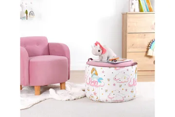 Lachine Barnsittpuff - Rosa/Vit - Möbler - Fåtölj & stolar - Pall & puff - Sittpuff