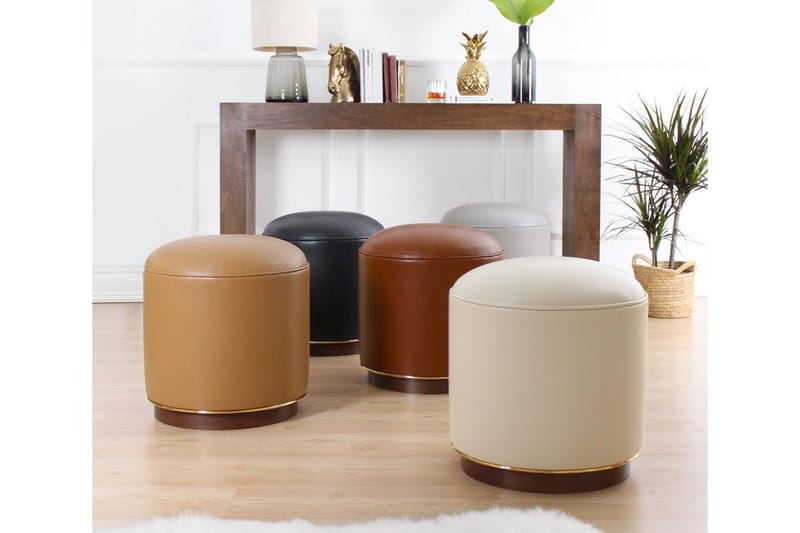 Lackawanna Sittpuff 42 cm - Ljusbeige - Möbler - Fåtölj & stolar - Pall & puff - Sittpuff