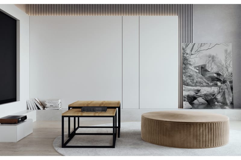 Larana Sittpuff Rund - Beige - Möbler - Fåtölj & stolar - Pall & puff - Sittpuff