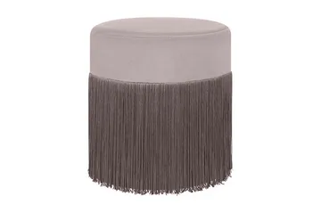 Lefurgy Sittpuff med Fransar Sammet - Beige - Möbler - Fåtölj & stolar - Pall & puff - Sittpuff