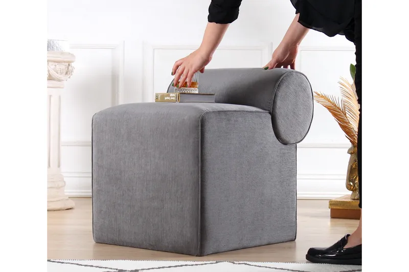 Linburg Sittpuff 45 cm, Grå