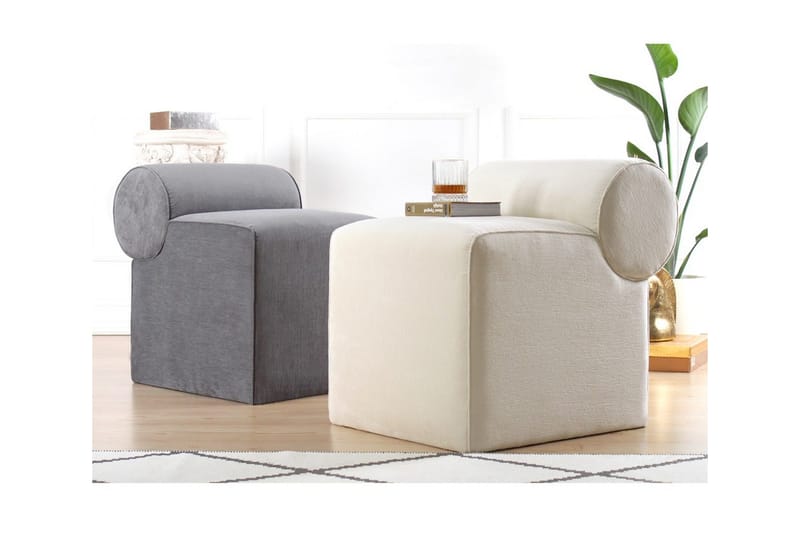 Linburg Sittpuff 45 cm - Grå - Möbler - Fåtölj & stolar - Pall & puff - Sittpuff