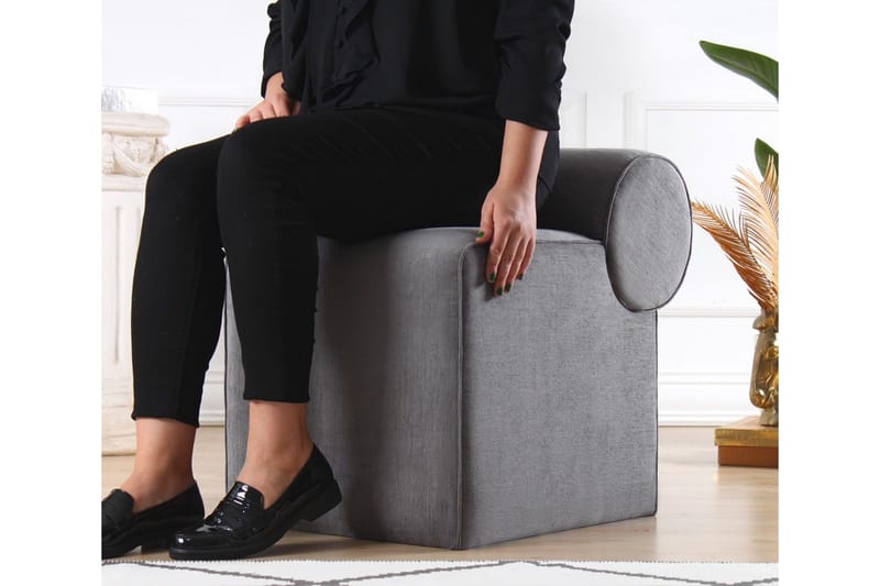 Linburg Sittpuff 45 cm - Grå - Möbler - Fåtölj & stolar - Pall & puff - Sittpuff