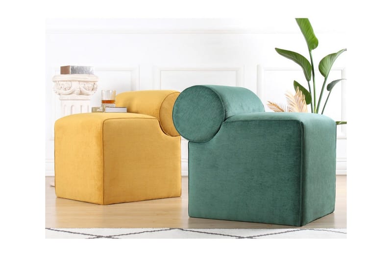 Linburg Sittpuff 45 cm - Gul - Möbler - Fåtölj & stolar - Pall & puff - Sittpuff