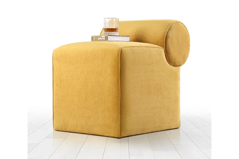 Linburg Sittpuff 45 cm - Gul - Möbler - Fåtölj & stolar - Pall & puff - Sittpuff