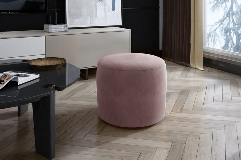 Linsyna Sittpuff Rund - Rosa - Möbler - Fåtölj & stolar - Pall & puff - Sittpuff