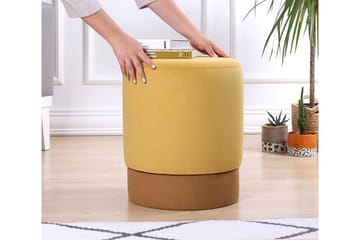 Lockport Sittpuff 38 cm - Gul - Möbler - Fåtölj & stolar - Pall & puff - Sittpuff