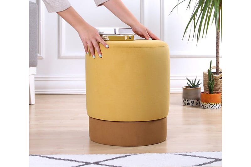 Lockport Sittpuff 38 cm - Gul - Möbler - Fåtölj & stolar - Pall & puff - Sittpuff