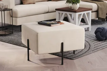 Menard Compact Sittpuff 60 cm Kvadratisk - Beige - Möbler - Fåtölj & stolar - Pall & puff - Sittpuff