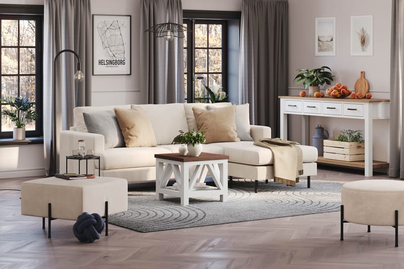 Menard Compact Sittpuff 60 cm Kvadratisk - Beige - Möbler - Fåtölj & stolar - Pall & puff - Sittpuff