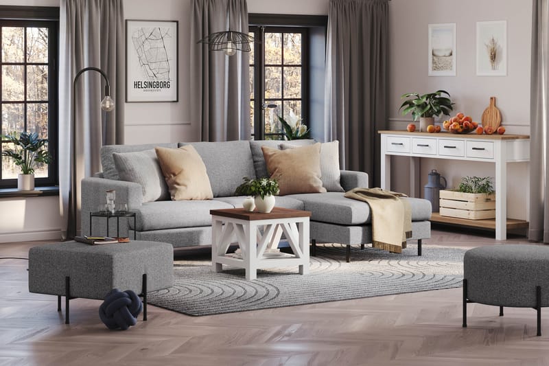 Menard Compact Sittpuff 60 cm Kvadratisk - Grå - Möbler - Fåtölj & stolar - Pall & puff - Sittpuff