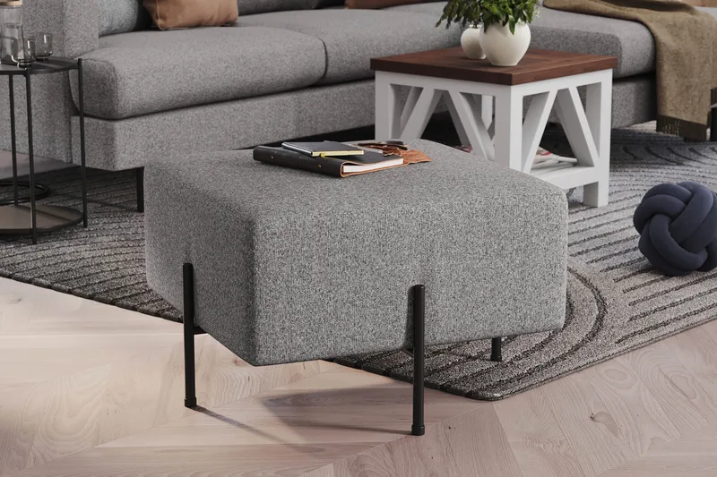 Menard Compact Sittpuff 60 cm Kvadratisk - Grå - Möbler - Fåtölj & stolar - Pall & puff - Sittpuff