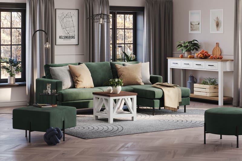 Menard Compact Sittpuff 60 cm Kvadratisk - Grön - Möbler - Fåtölj & stolar - Pall & puff - Sittpuff