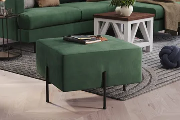 Menard Compact Sittpuff 60 cm Kvadratisk - Grön - Möbler - Fåtölj & stolar - Pall & puff - Sittpuff