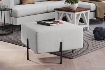 Menard Compact Sittpuff 60 cm Kvadratisk - Ljusgrå - Möbler - Fåtölj & stolar - Pall & puff - Sittpuff