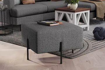 Menard Compact Sittpuff 60 cm Kvadratisk - Mörkgrå - Möbler - Fåtölj & stolar - Pall & puff - Sittpuff