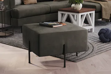 Menard Compact Sittpuff 60 cm Kvadratisk - Mörkgrå - Möbler - Fåtölj & stolar - Pall & puff - Sittpuff