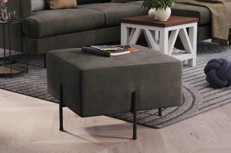 Menard Compact Sittpuff 60 cm Kvadratisk - Mörkgrå - Möbler - Fåtölj & stolar - Pall & puff - Sittpuff