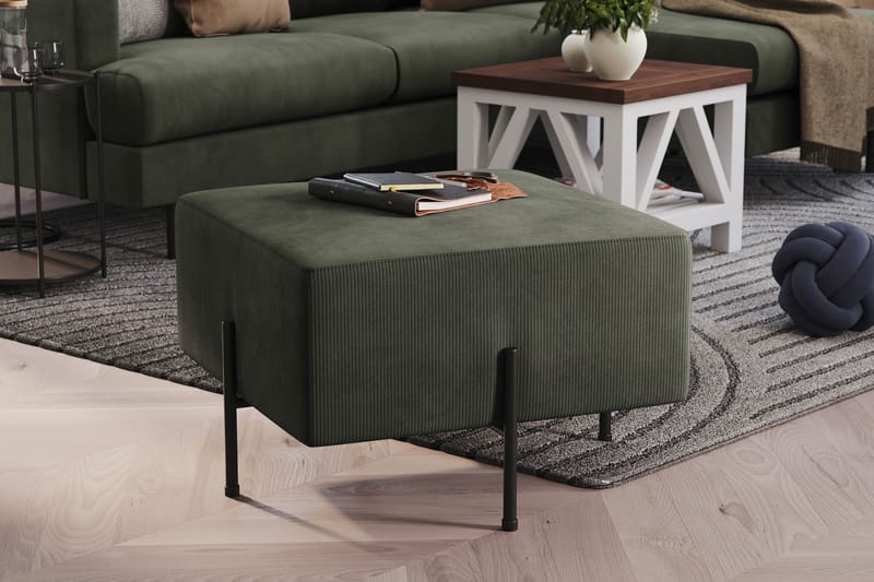 Menard Compact Sittpuff 60 cm Kvadratisk - Mörkgrön - Möbler - Fåtölj & stolar - Pall & puff - Sittpuff