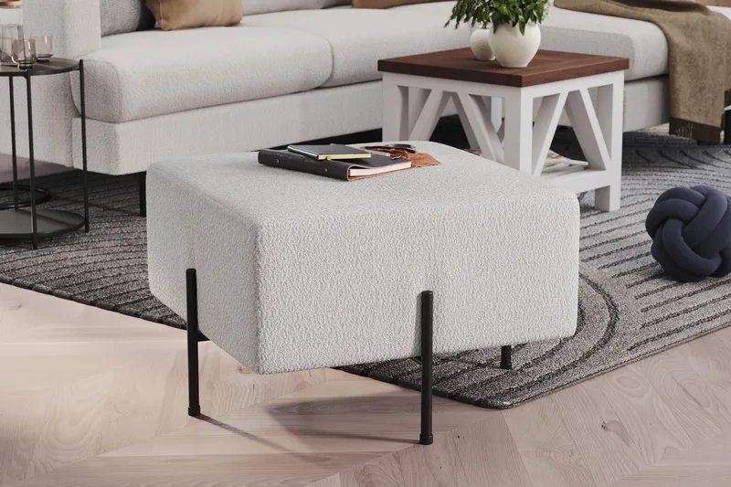 Menard Compact Sittpuff 60 cm Kvadratisk - Vit - Möbler - Fåtölj & stolar - Pall & puff - Sittpuff