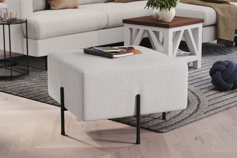 Menard Compact Sittpuff 60 cm Kvadratisk - Vit - Möbler - Fåtölj & stolar - Pall & puff - Sittpuff