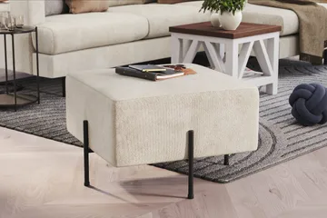 Menard Compact Sittpuff 60 cm Kvadratisk - Vit - Möbler - Fåtölj & stolar - Pall & puff - Sittpuff