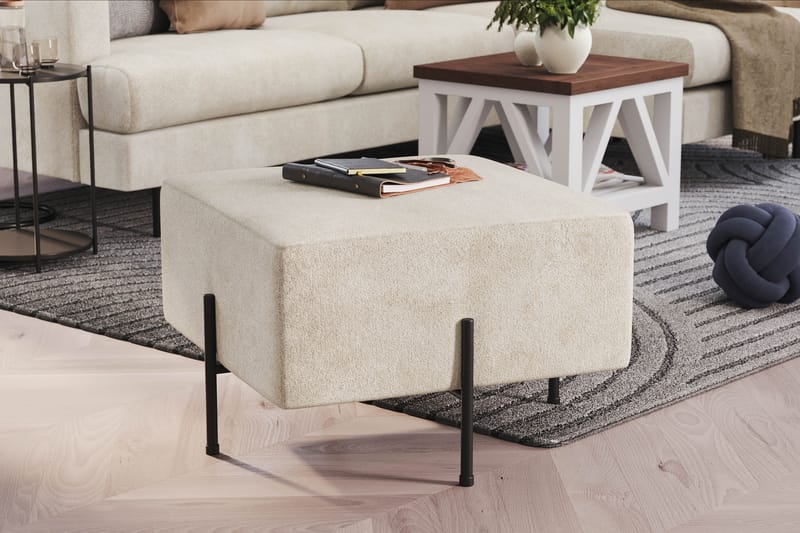 Menard Compact Sittpuff 60 cm Kvadratisk - Vit - Möbler - Fåtölj & stolar - Pall & puff - Sittpuff