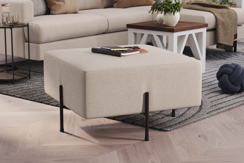 Menard Compact Sittpuff 70 cm Kvadratisk - Beige - Möbler - Fåtölj & stolar - Pall & puff - Sittpuff