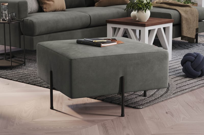 Menard Compact Sittpuff 70 cm Kvadratisk - Grå - Möbler - Fåtölj & stolar - Pall & puff - Sittpuff