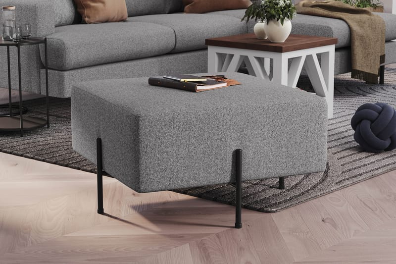 Menard Compact Sittpuff 70 cm Kvadratisk - Grå - Möbler - Fåtölj & stolar - Pall & puff - Sittpuff