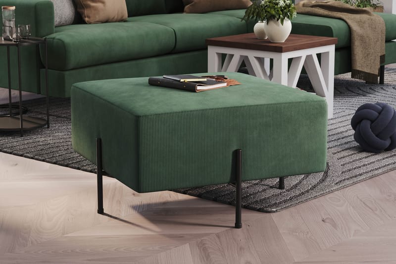 Menard Compact Sittpuff 70 cm Kvadratisk - Grön - Möbler - Fåtölj & stolar - Pall & puff - Sittpuff