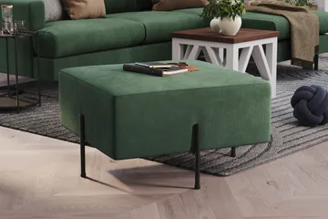 Menard Compact Sittpuff 70 cm Kvadratisk - Grön - Möbler - Fåtölj & stolar - Pall & puff - Sittpuff