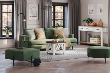 Menard Compact Sittpuff 70 cm Kvadratisk - Grön - Möbler - Fåtölj & stolar - Pall & puff - Sittpuff